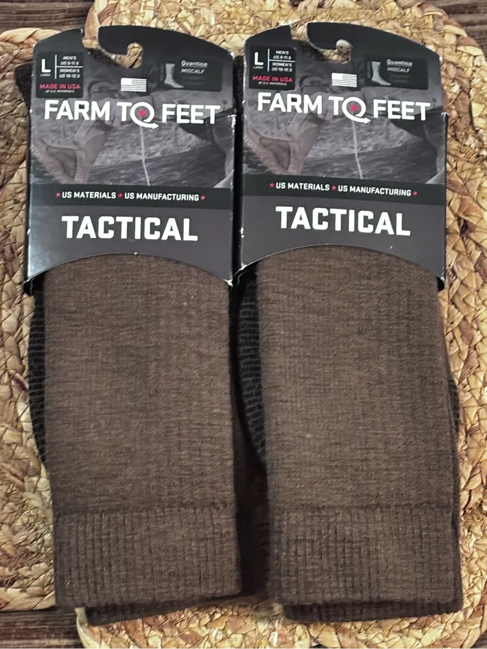 Farm to Feet, Quantico, Tactical, Mid-Calf, Cushion, Merino Wool, Coyote Large